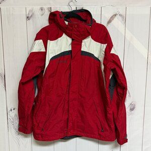 Columbia Omni-Tech Men’s Large Red Gray White Waterproof Ski Snowboard Shell EUC